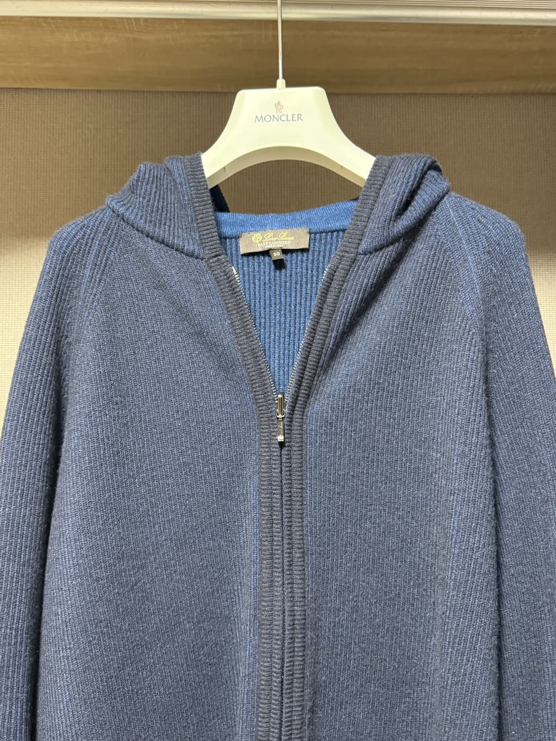 로로피아나 베이비 캐시미어 니트 후드집업 네이비 50 (100) 상품이미지2