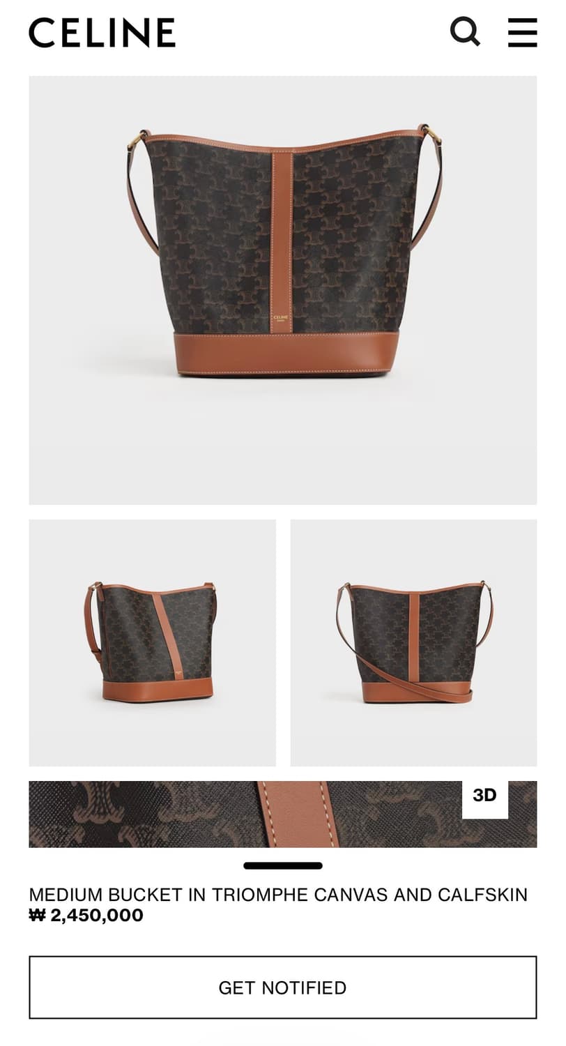 Celine 셀린느 트리옹프 캔버스 버킷 미디엄 상품이미지6