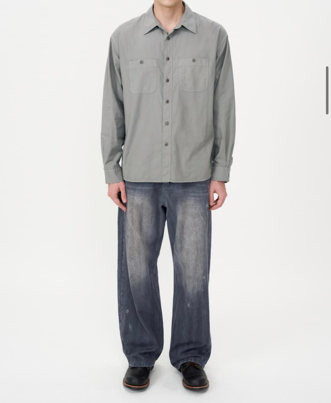 인사일런스 가먼트다잉 워크 셔츠 OLIVE L사이즈 상품이미지2