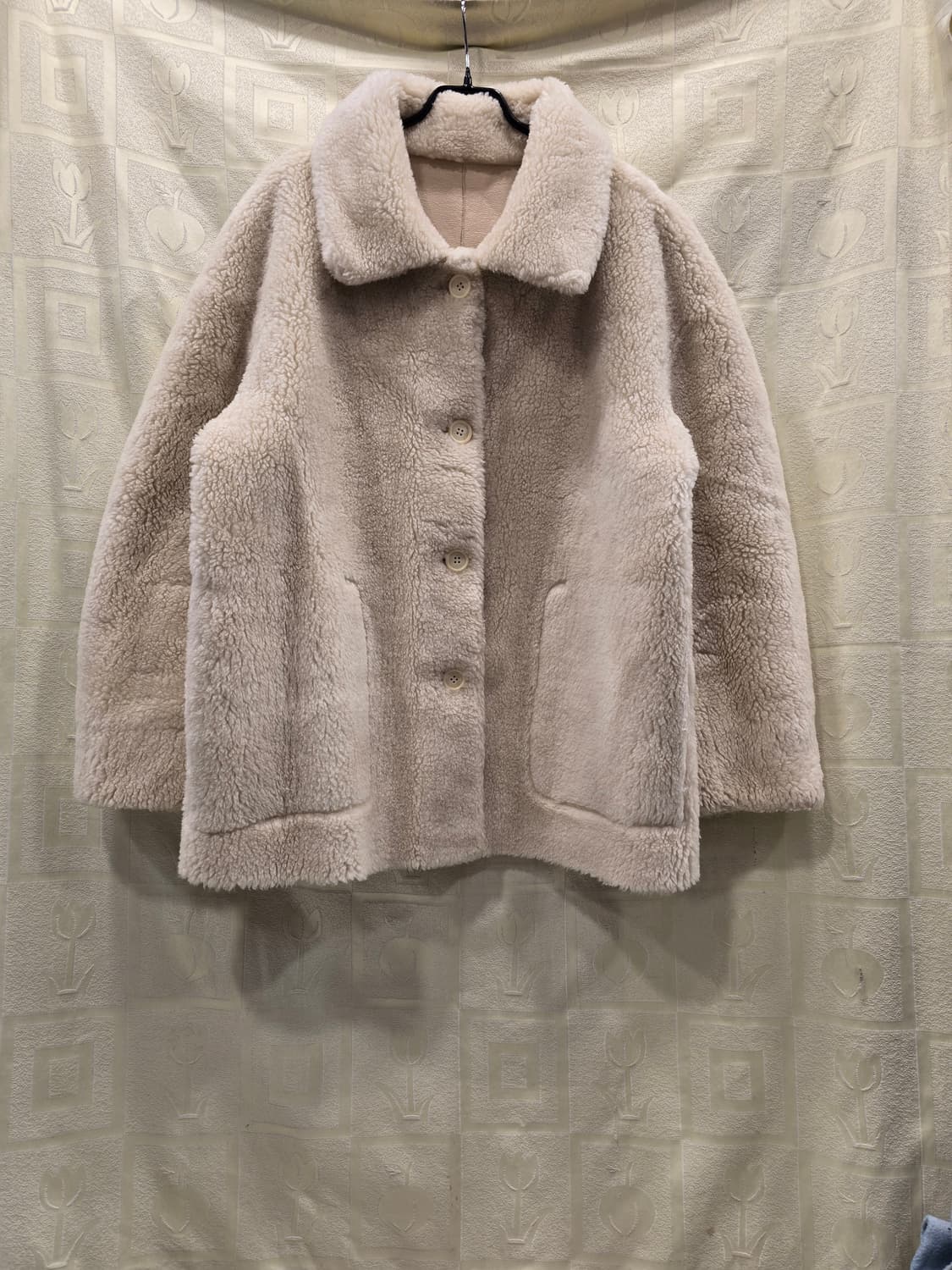 아모멘토 AMOMENTO 리버시블 시어링 코트 크림 프리사이즈 상품이미지7