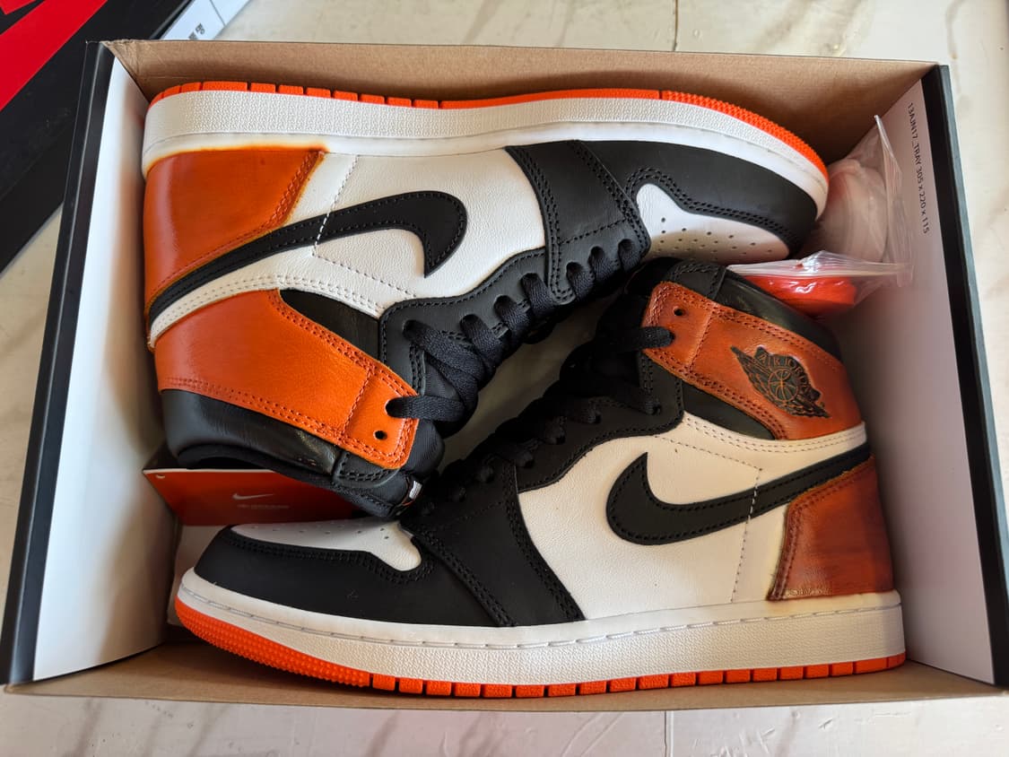 (커스텀) 조던1 레트로 하이 OG 일렉트로 오렌지 265 팝니다 상품이미지6