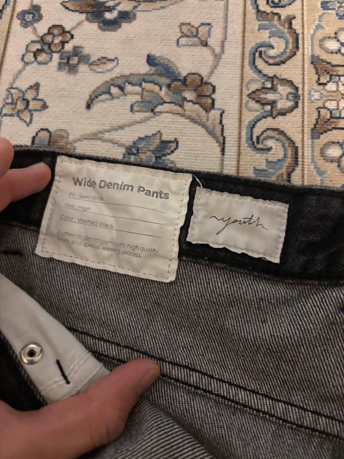 유스랩 와이드 데님 팬츠 moon 상품이미지4