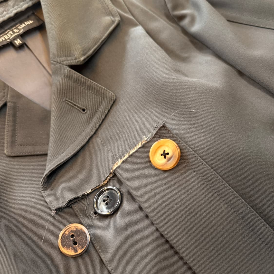 제프리 비 스몰 독일군 코트 리워크 코트 자켓 HAND BY ITALY 상품이미지7