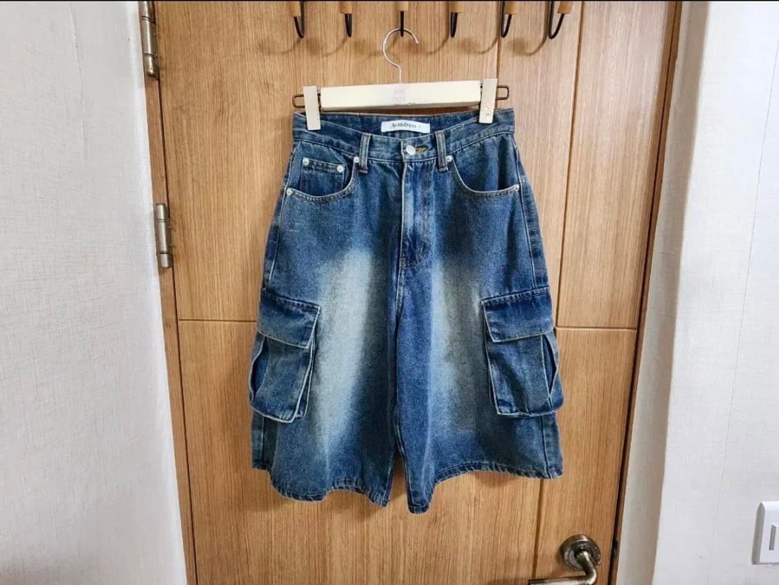 (S)여성 어반드레스 데님 카고 버뮤다 팬츠 반바지 상품이미지1