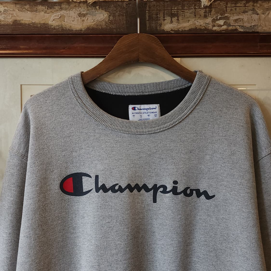 00년대 챔피온 스텐실 로고 스웻셔츠 라이트 그레이 L 상품이미지3