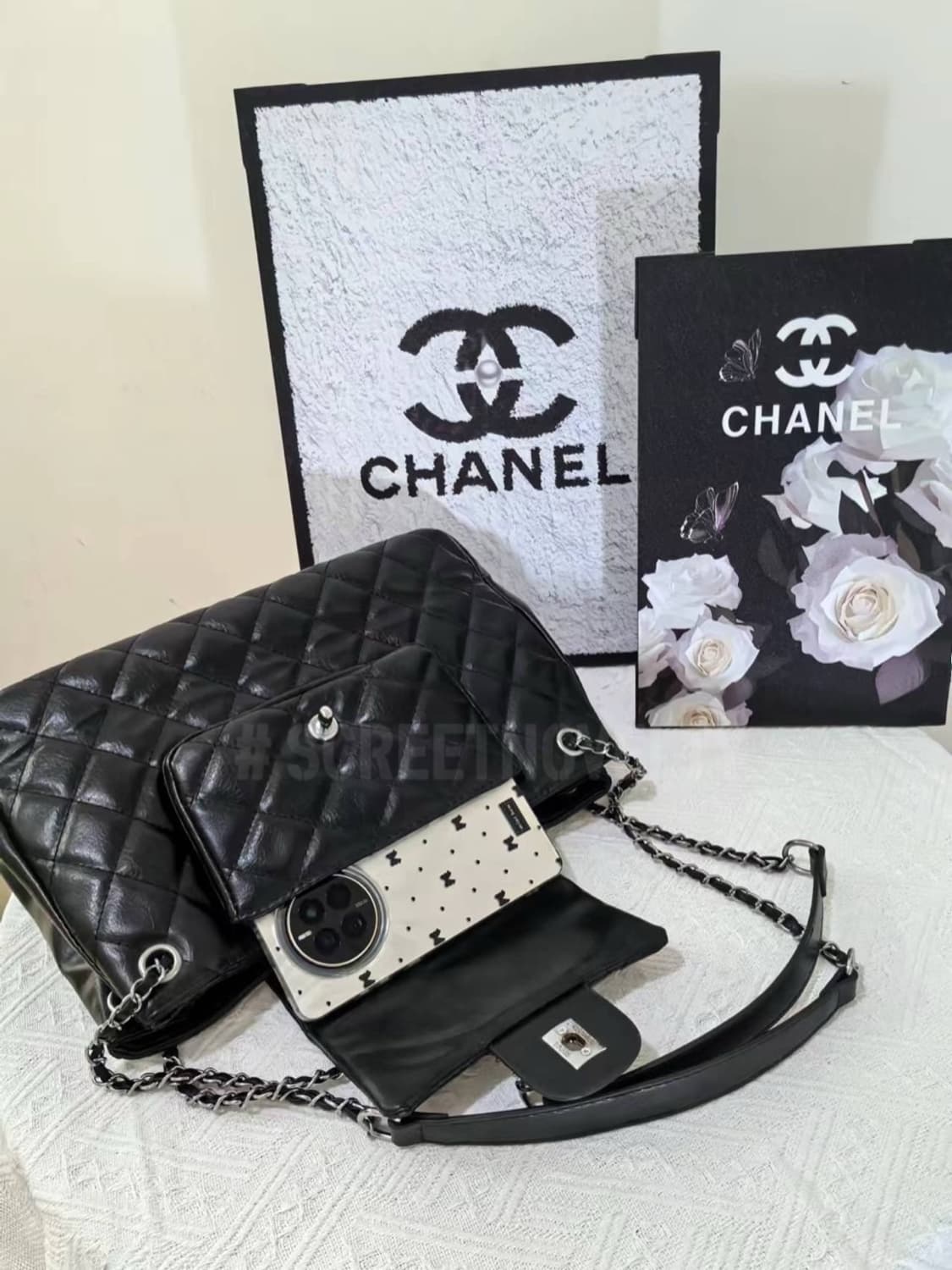 샤넬 CC로고 은장 스트랩 숄더 체인백 상품이미지5