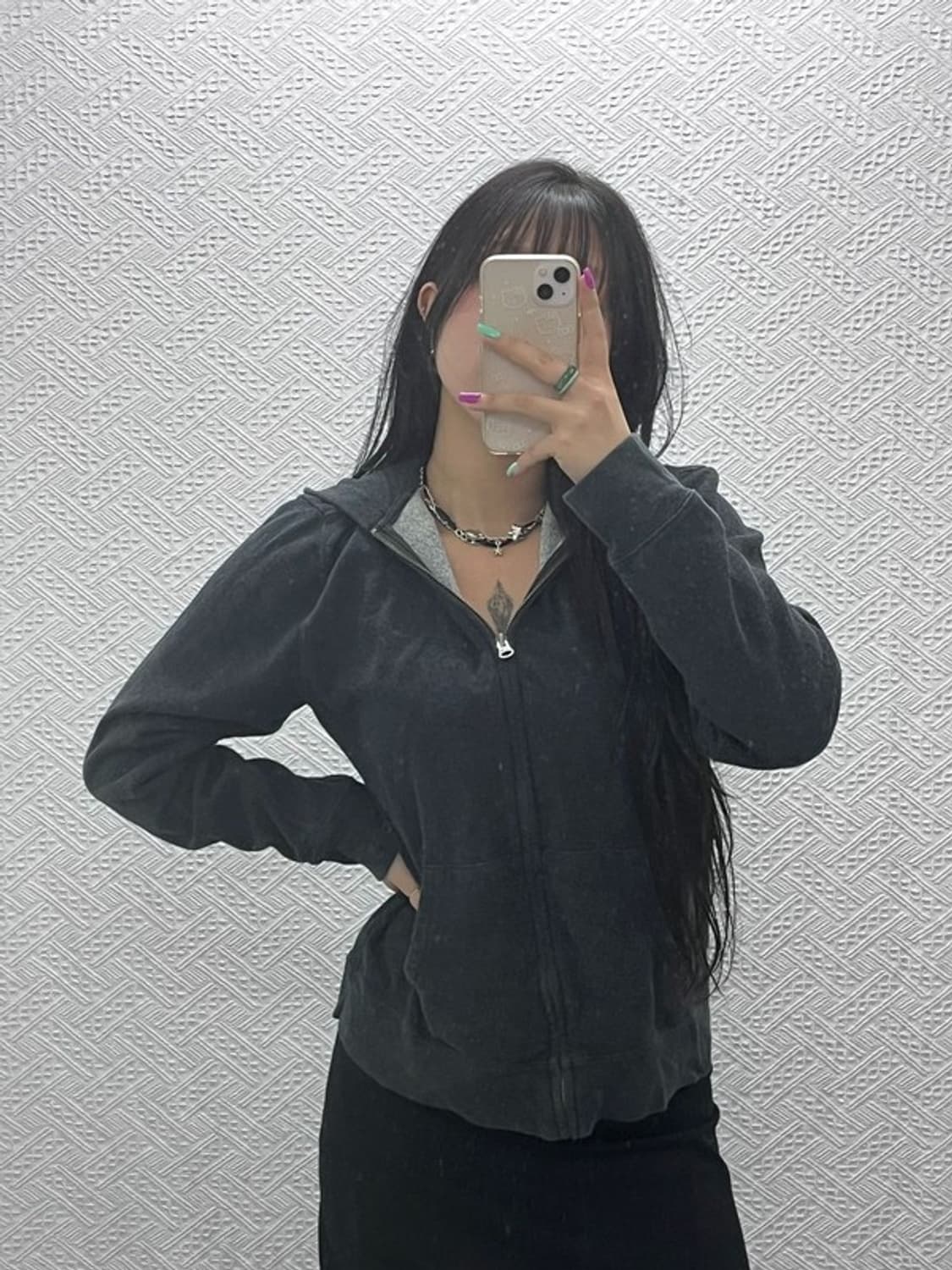 폴로 랄프로렌 빈티지 차콜 기모 후드 집업 XL C07220 상품이미지2