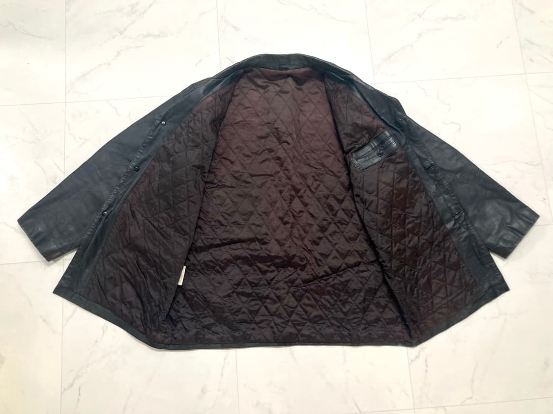 90s 퀼팅 안감 돈피 리얼 레더 코트 자켓 105-110 상품이미지3