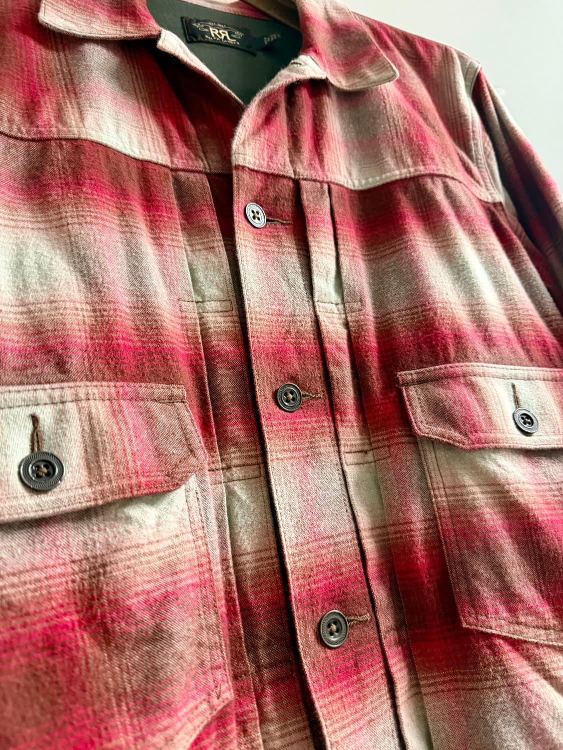 RRL / 플란넬 플래드 울코튼 레드 체크 자켓 타입2 / L 상품이미지3