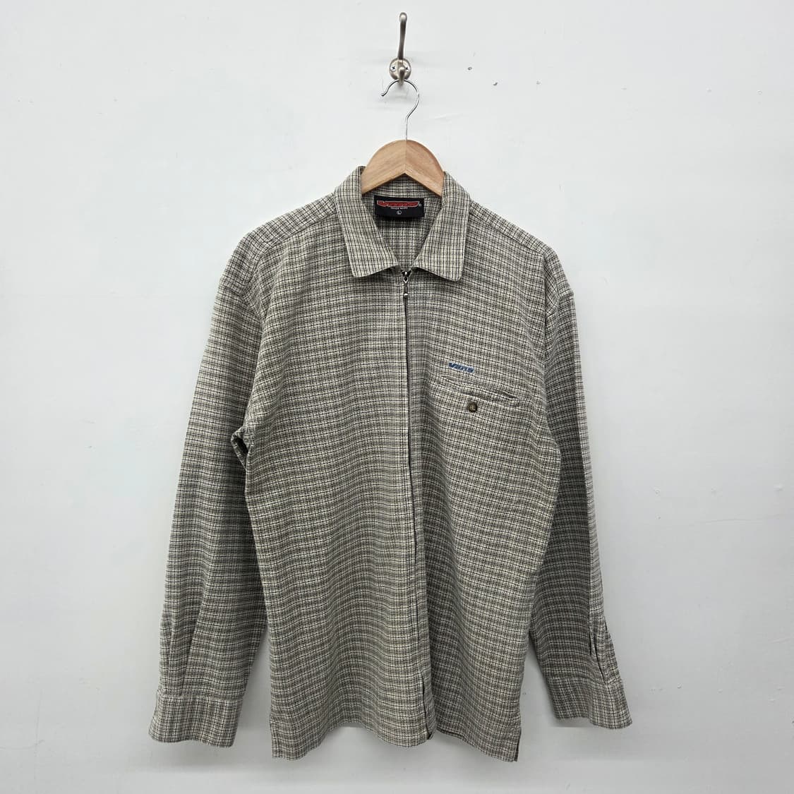 반스 체크 패턴 집업 셔츠 자켓 남L 상품이미지1