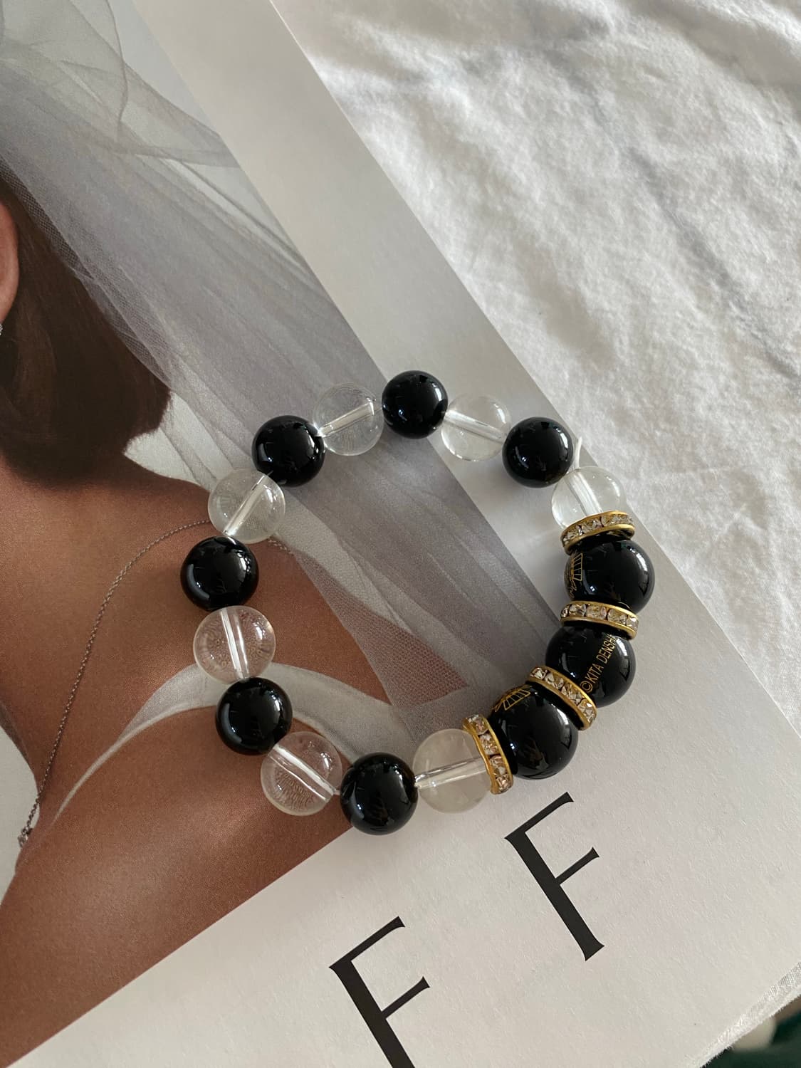 블랙 크레스탈 비즈 팔찌 상품이미지1