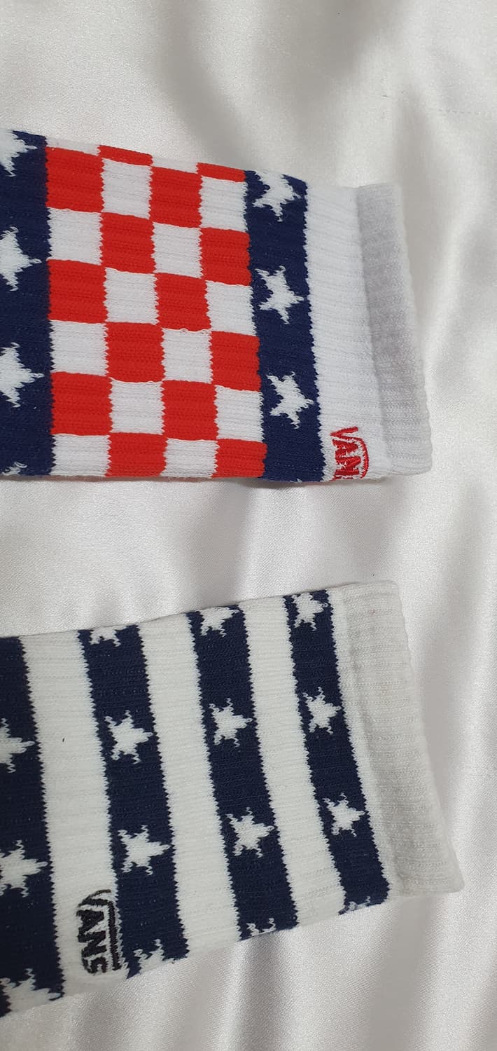 화이트 레드 네이비 반스 스트라이프 체크 스타 별 양말 상품이미지4