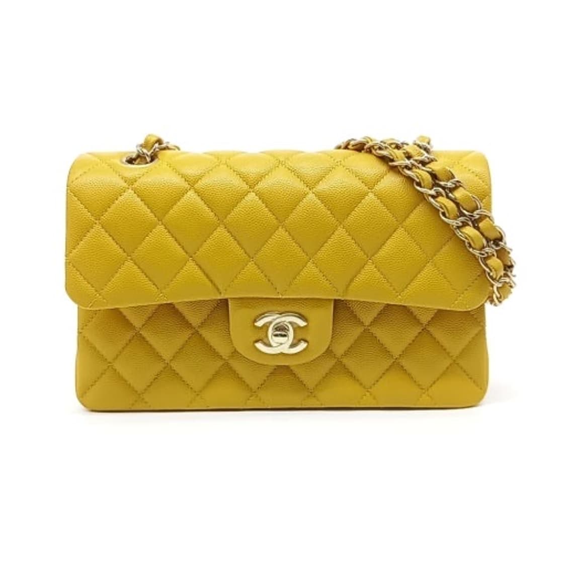 샤넬 클래식 캐비어 스몰 옐로우 상품이미지1