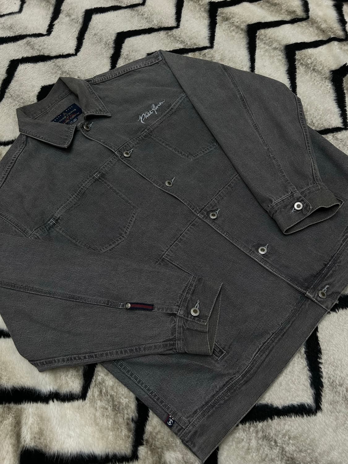 [2XL]Phat Farm 90s 자수 데님 자켓/실버그레이 상품이미지1