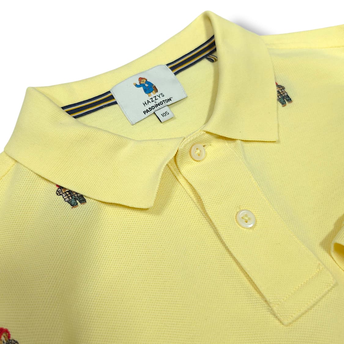 [105] 헤지스 옐로우 패딩턴 체크베어 자수 PK 반팔 카라티셔츠 상품이미지7