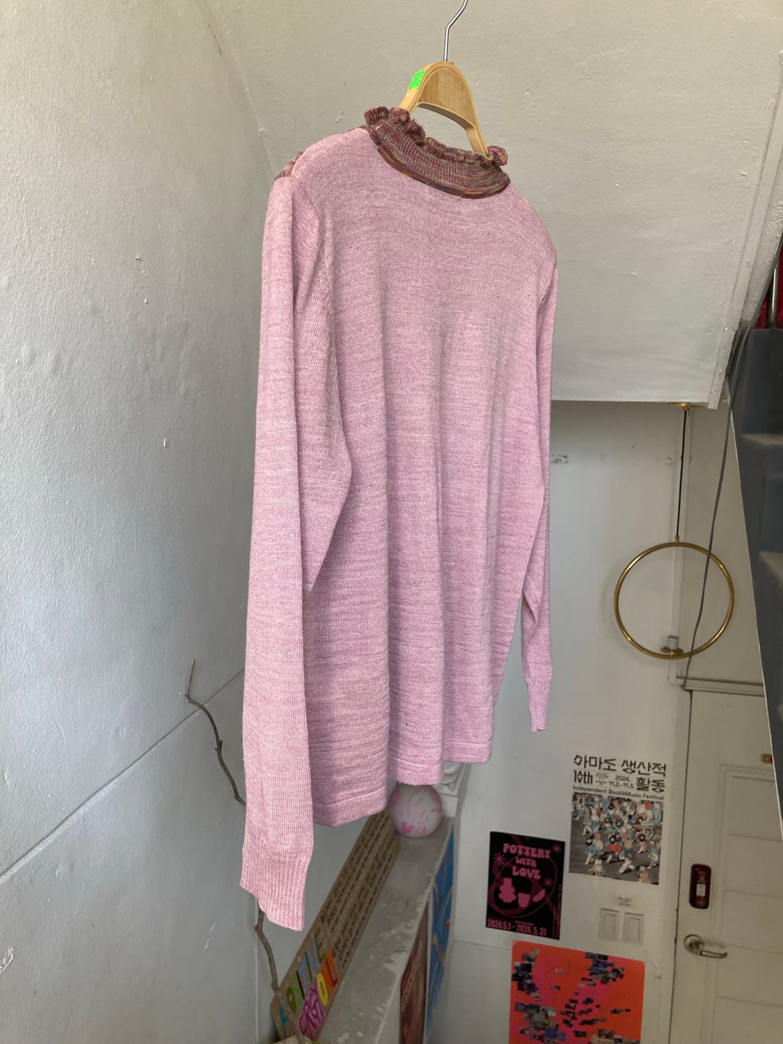 울 핑크•멀티컬러 패턴 니트 상품이미지7