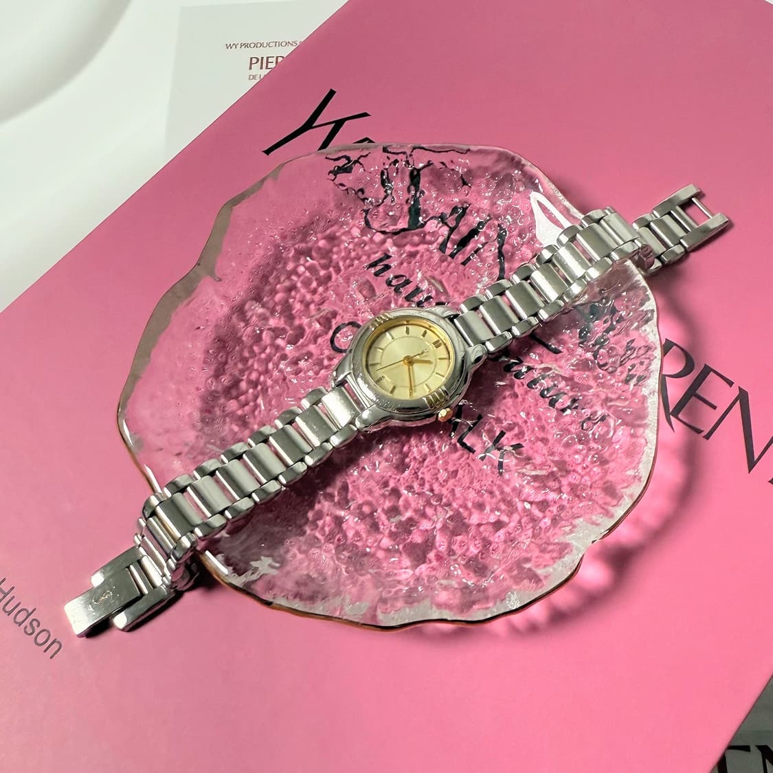 빈티지 YSL 콤비 라운드 스테인리스 스틸 시계 상품이미지3