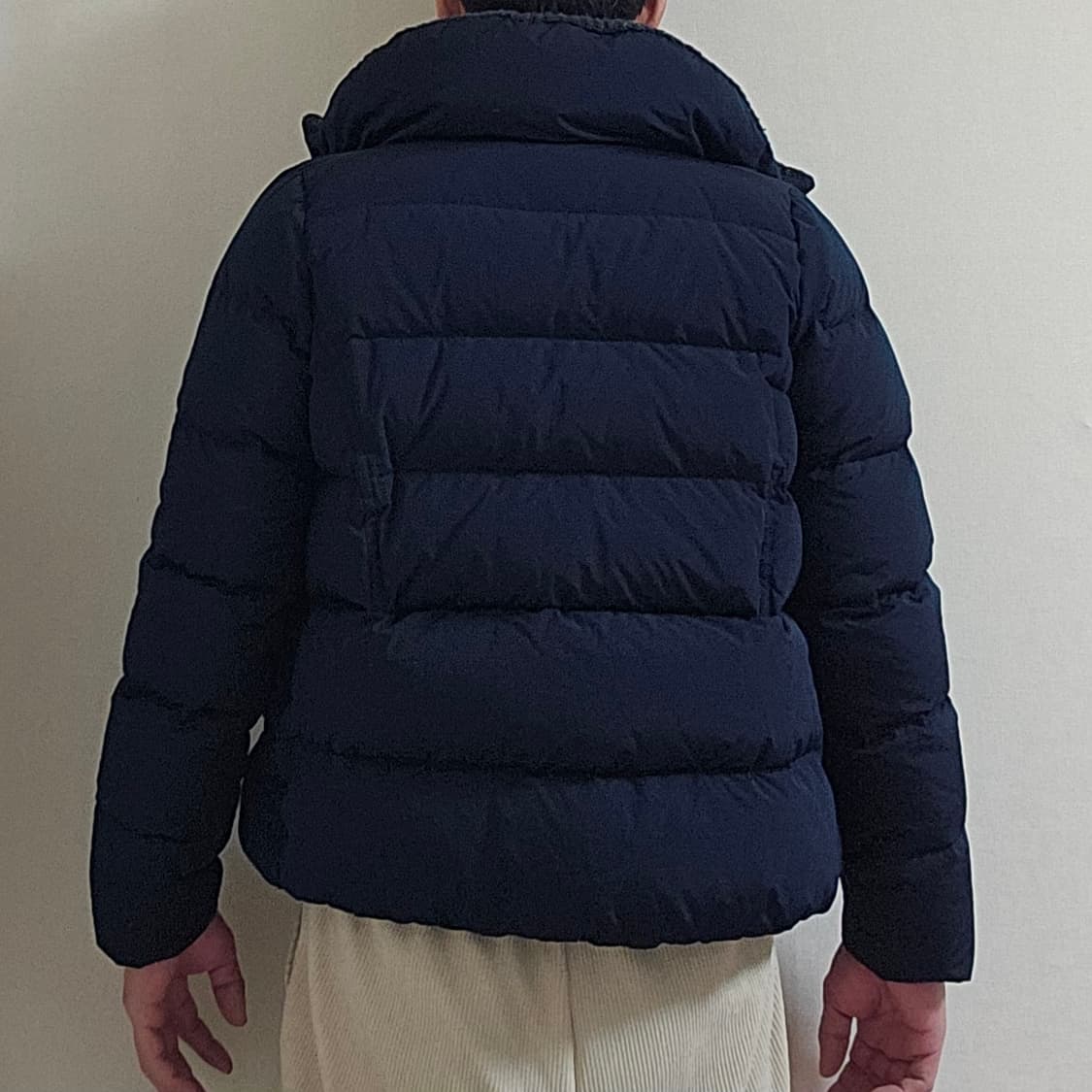 라코스테 여성 니트카라 패딩 점퍼 네이비 34 상품이미지4