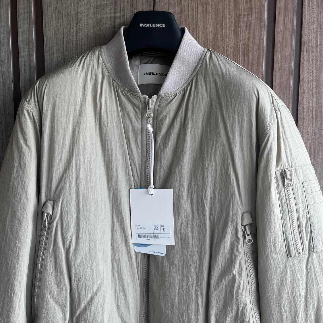 새상품(S)인사일런스 오버사이즈 MA-1 라이트베이지 상품이미지3