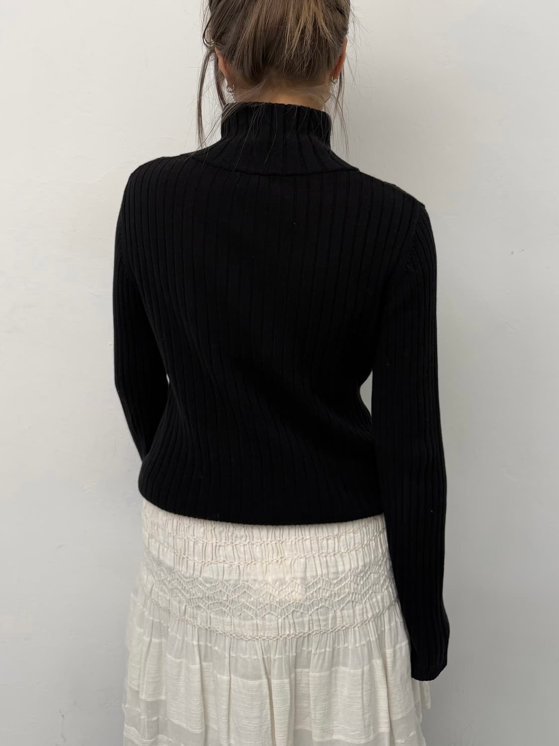 실버 버튼업 골지 니트 상품이미지3