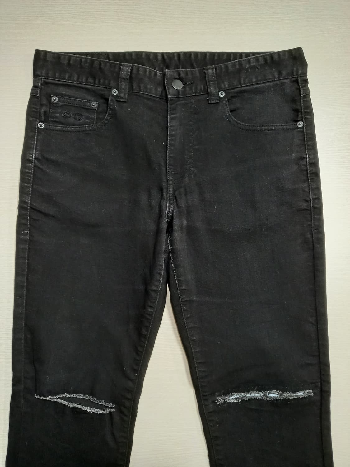 32 PLAC Kurz 스판 슬림일자진 블랙 찢청 32-258 상품이미지3