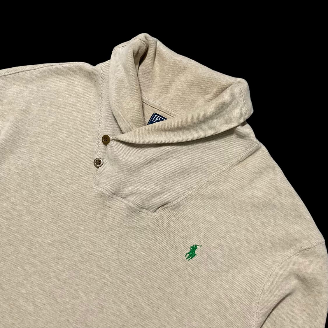 폴로랄프로렌 빈티지 숄카라 오트밀 코튼 니트 상품이미지3