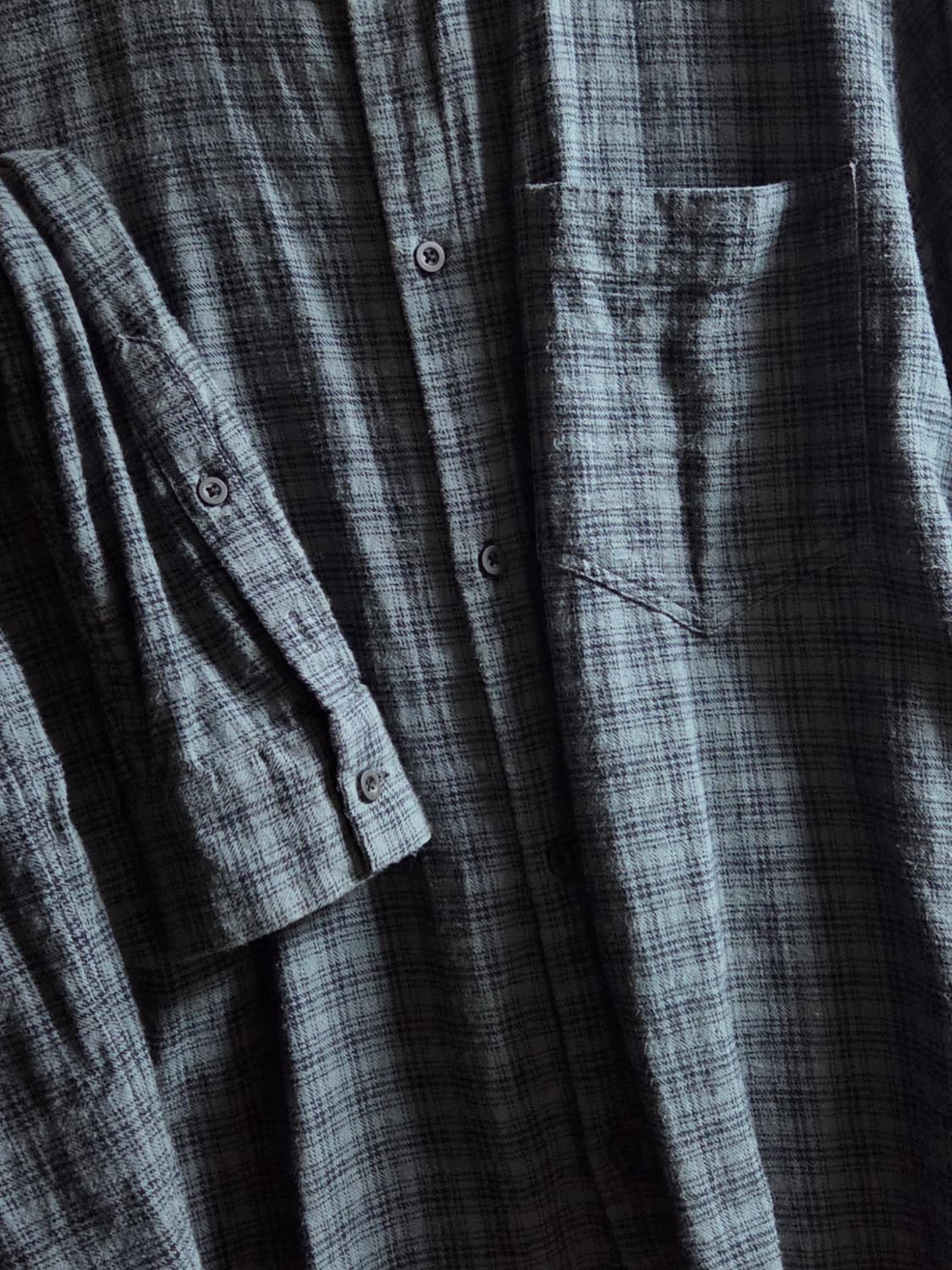 자라 ZARA 블루 체크 코튼 셔츠 XL 상품이미지5