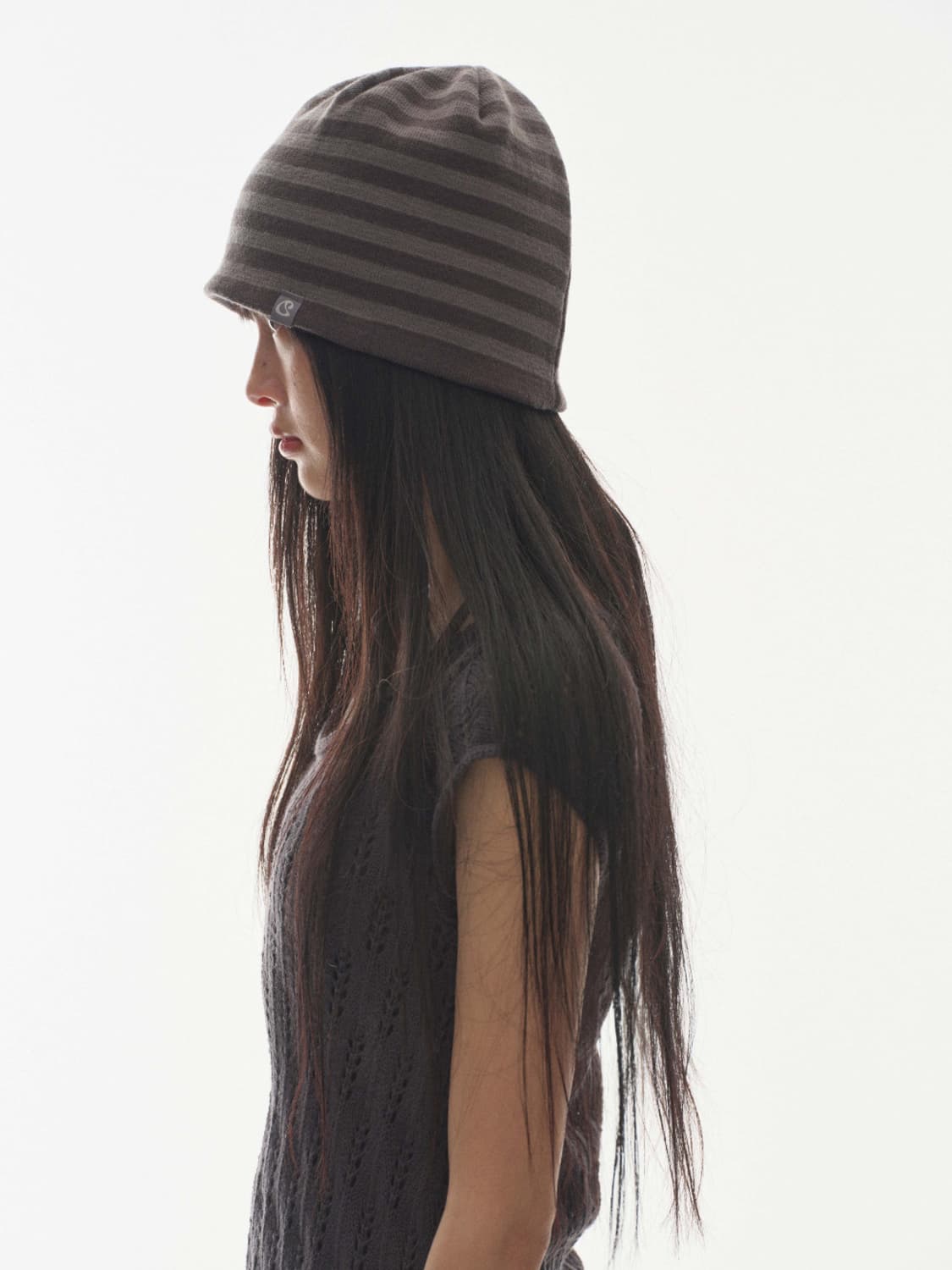 COYSEIO 코이세이오 듀얼 스트라이프 비니 퍼플 그레이 상품이미지6