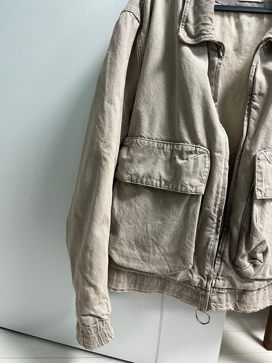 ZARA 베이지 코튼 블루종 워크자켓(XL) 상품이미지2