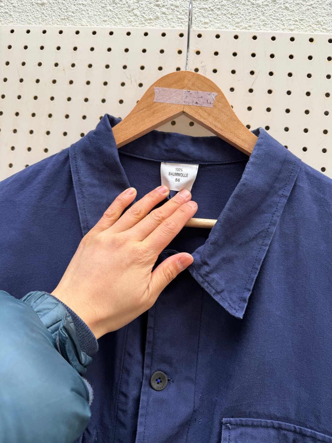 OLD VINTAGE WASHED BLUE HBT 헤링본 프렌치워크자켓 상품이미지7