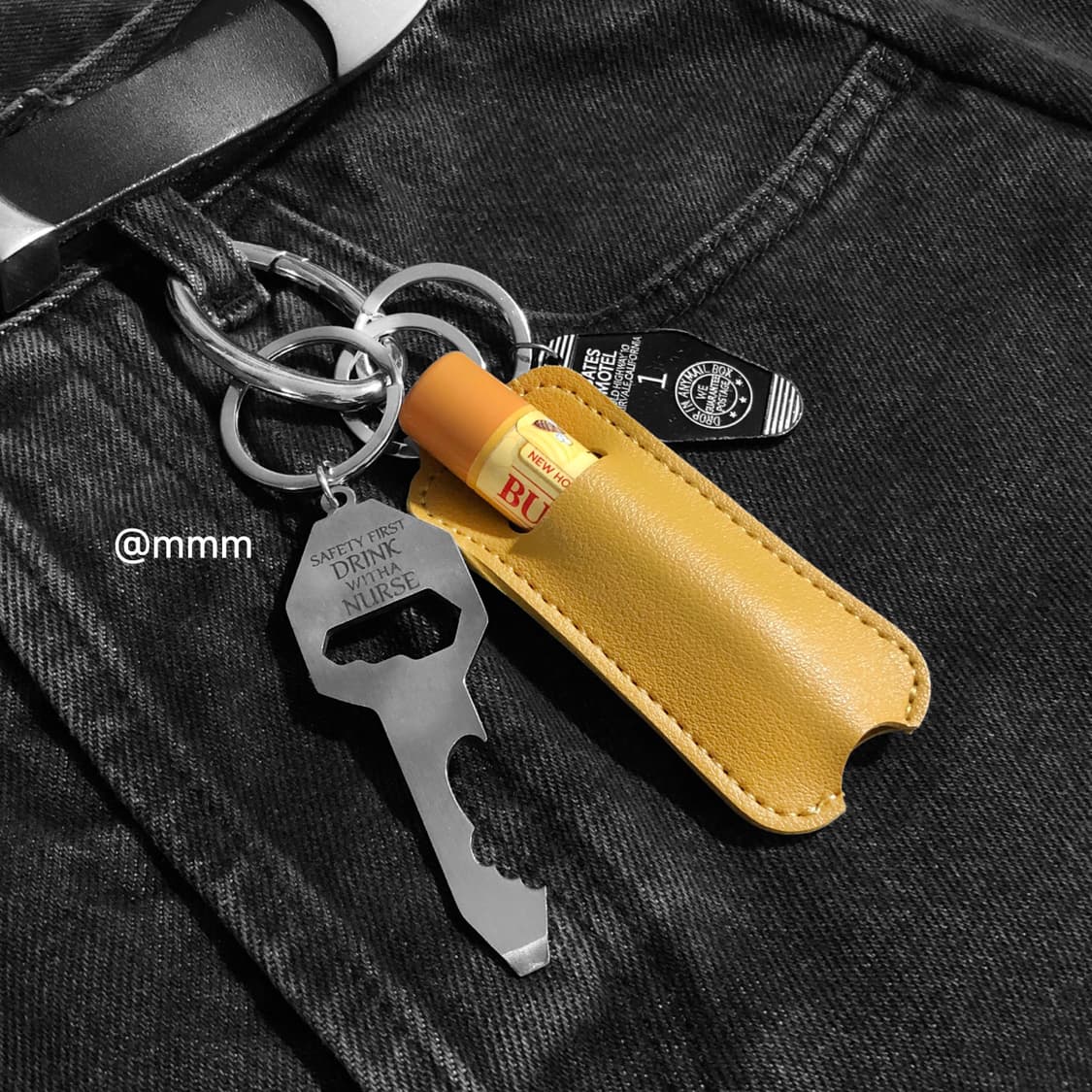 [Unisex🧡] 립밤 가죽 케이스 키링 열쇠고리 상품이미지2