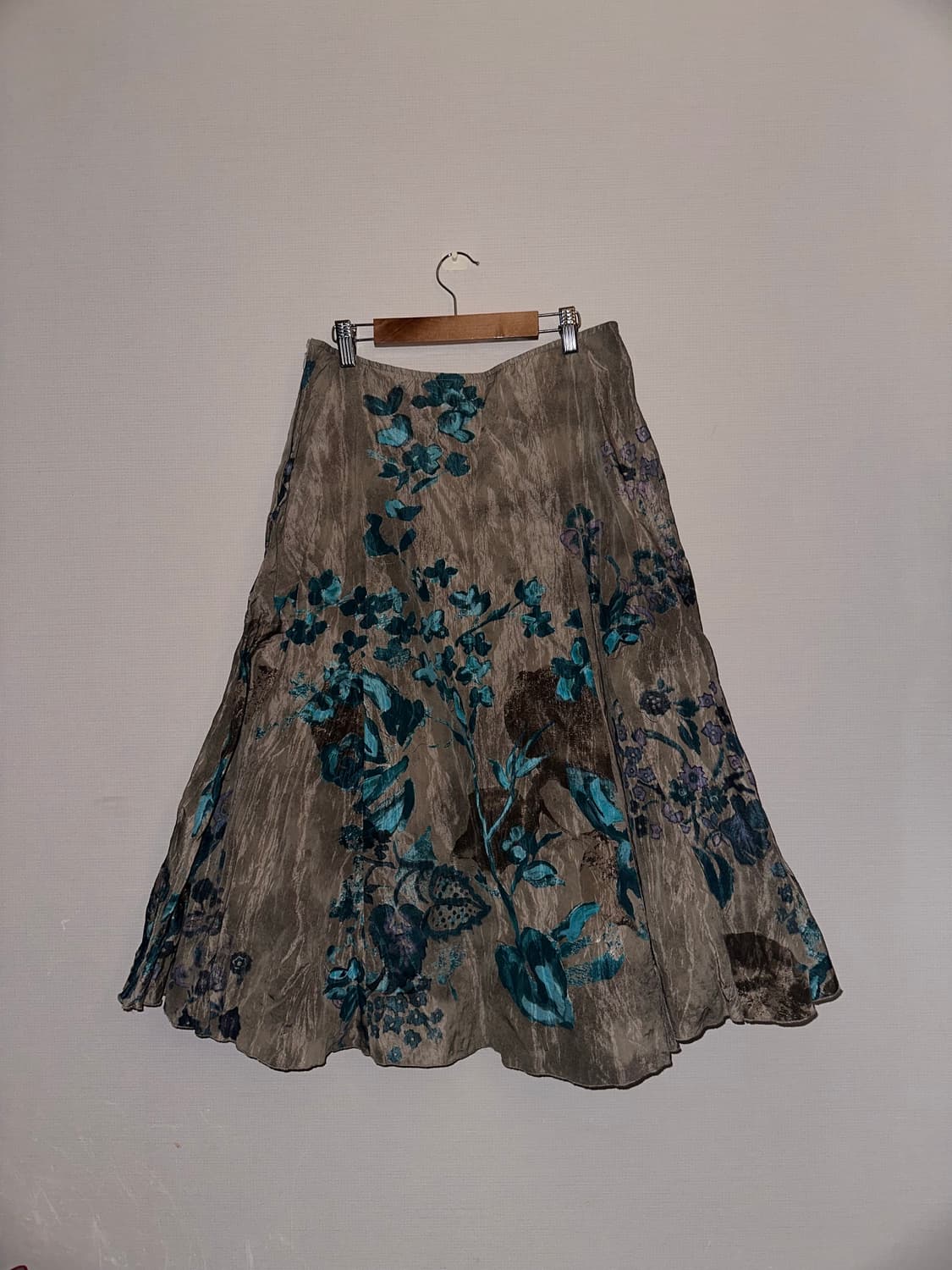 빈티지 오리엔탈 플라워 패턴 미디 스커트 상품이미지3