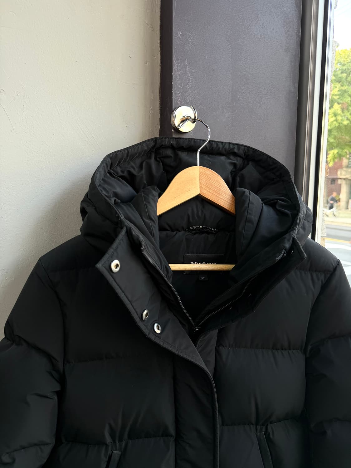 S/ 맥케이지 레더 트리밍 다운 후디드 패딩점퍼 상품이미지3