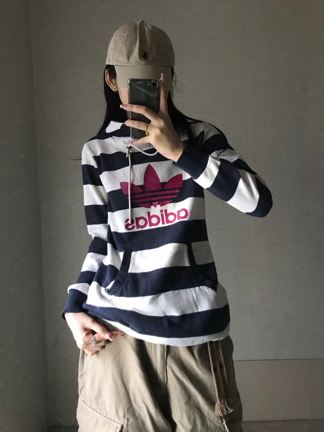아디다스 스트라이프 빅로고 후드티 상품이미지1