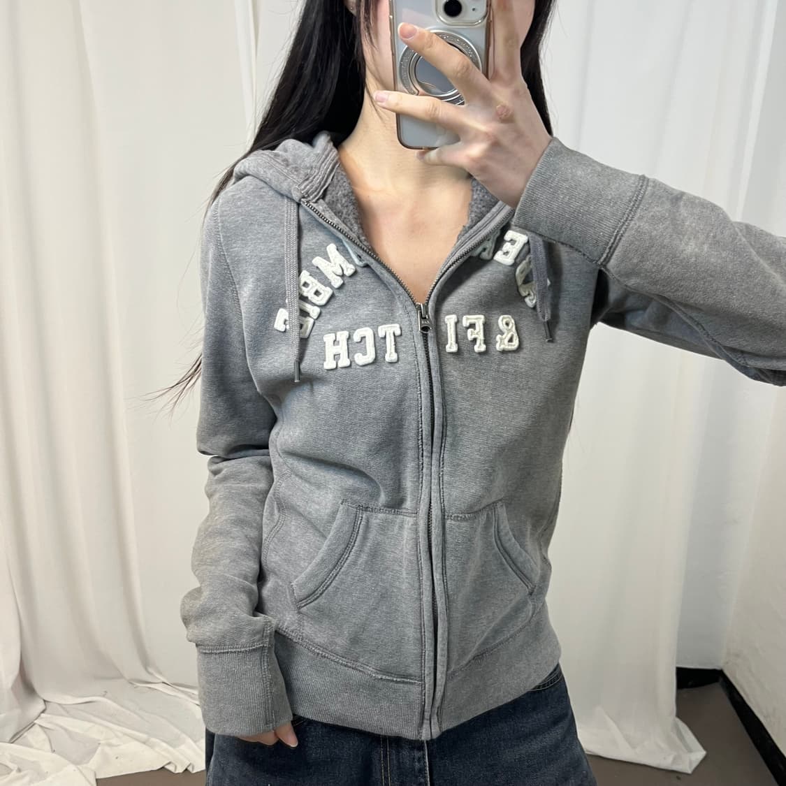 Abercrombie Grey Hood Zip-up 상품이미지3