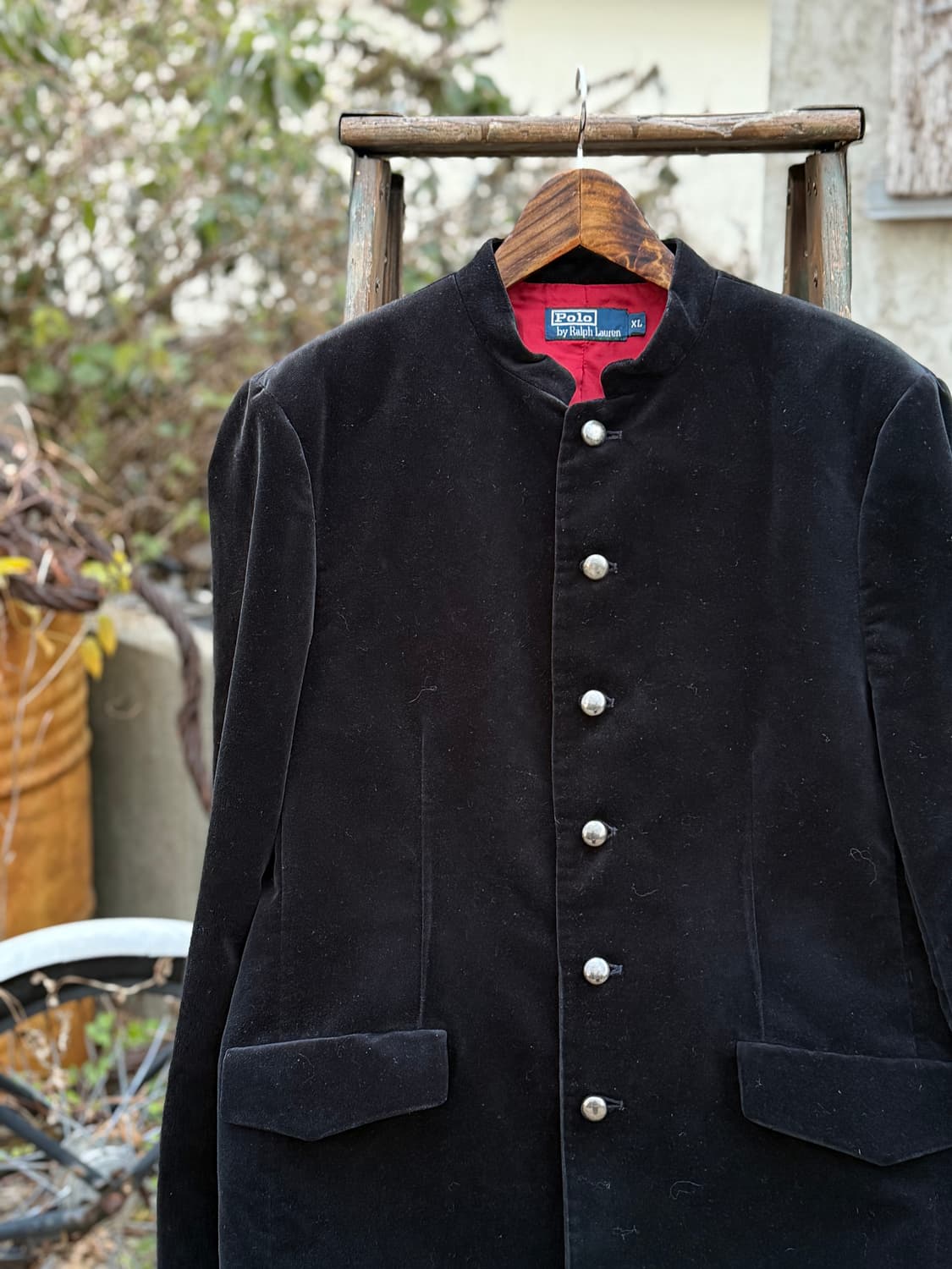 RARE Polo High Neck Collar Velvet Jacket 상품이미지2