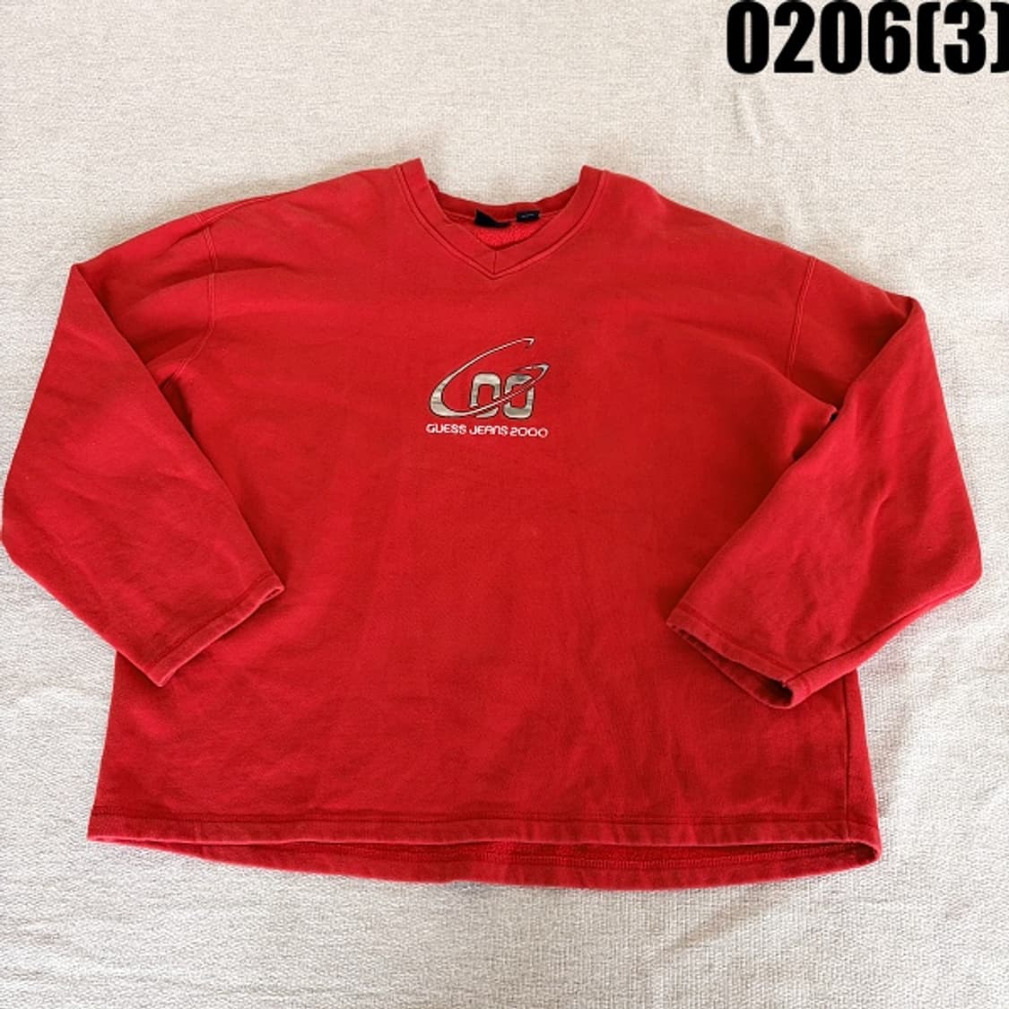 [XXL] 게스 JEANS 2000 레드 맨투맨 티셔츠 0206 상품이미지1