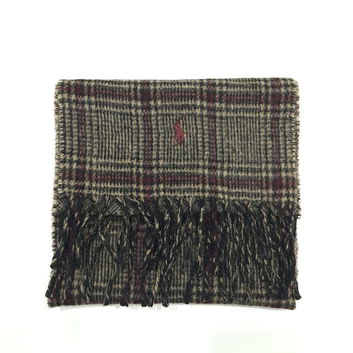 MX187 폴로 랄프로렌 체크 헤링본 램스울 양면 목도리 머플러 상품이미지7