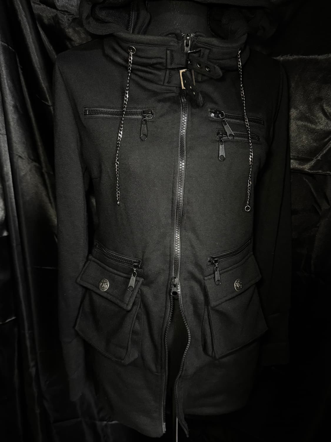 세실맥비 갸루 펑크 하이넥 버클 투웨이 후드집업 상품이미지3