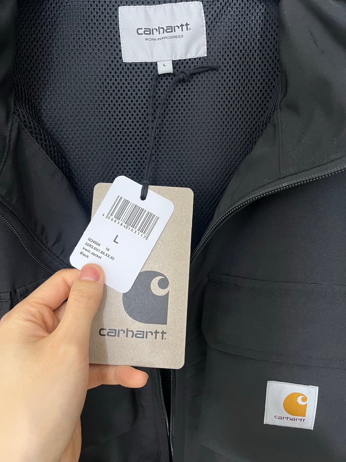 칼하트 wip 바람막이 블랙 L (새상품) 상품이미지4