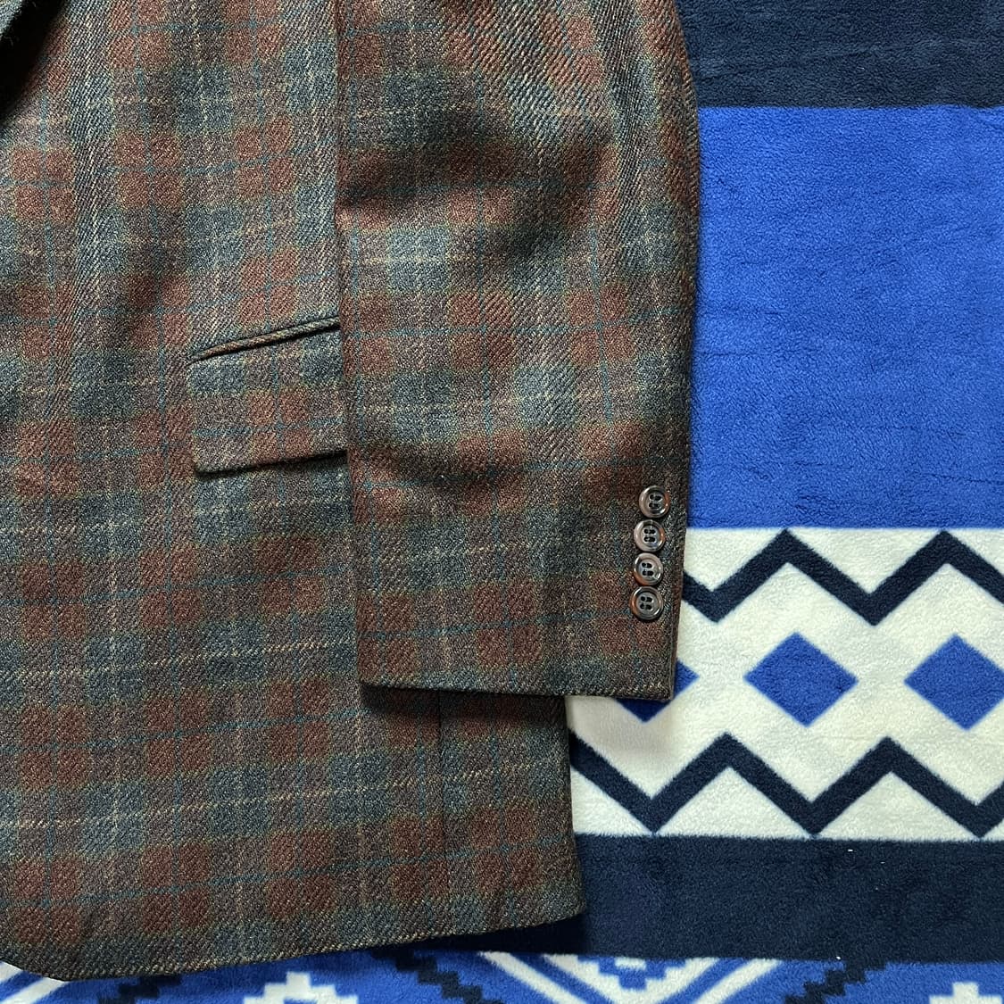 Palm Beach 울 체크 빈티지 자켓 (실측확인) 상품이미지5