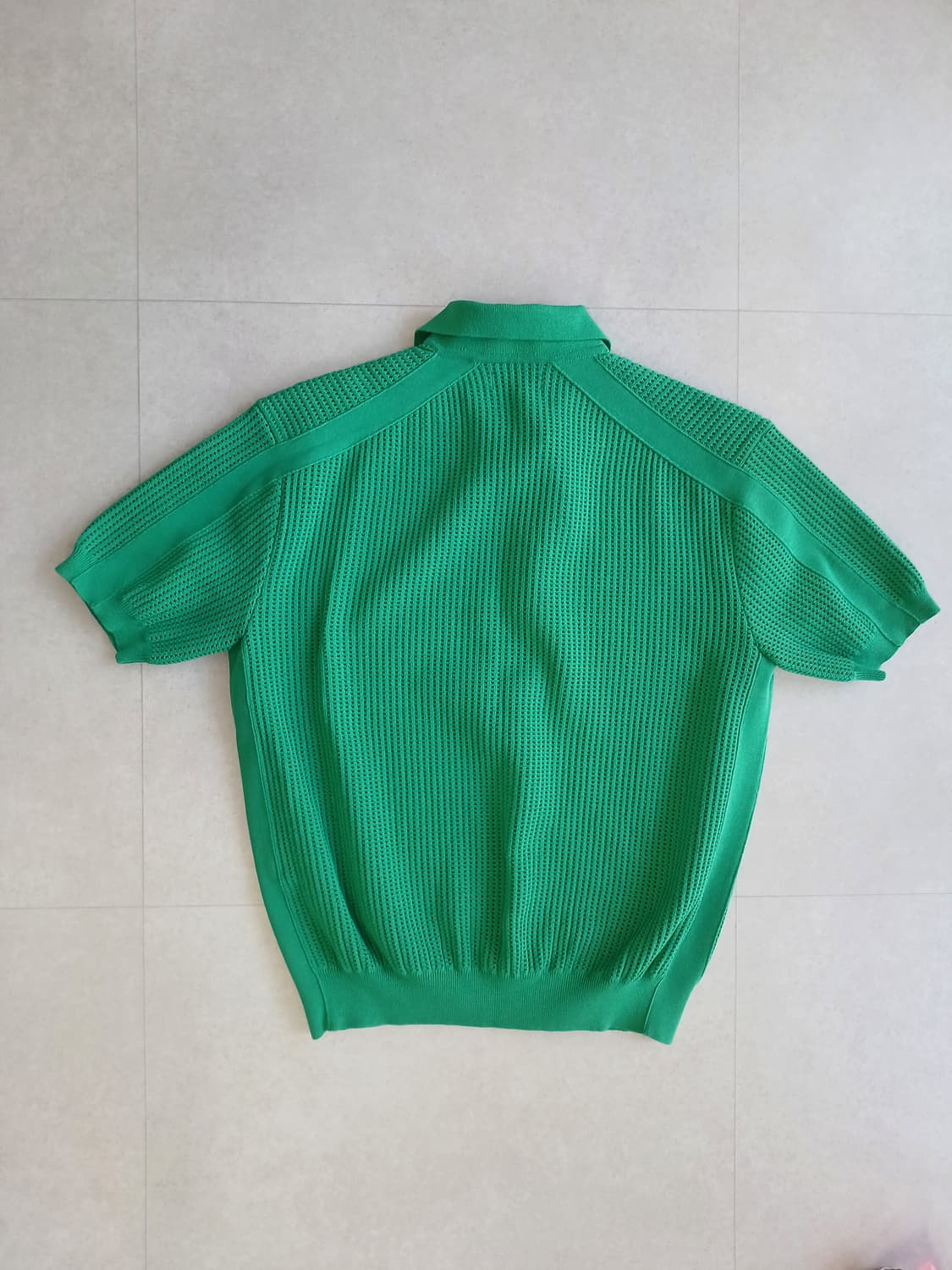 시스템옴므 아일렛 오픈칼라 니트 탑 상품이미지3