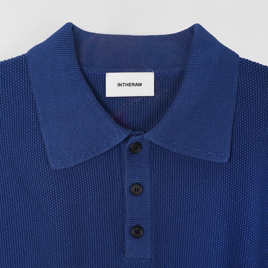 인더로우 코튼 실크 니트 폴로 블루 3사이즈 상품이미지2