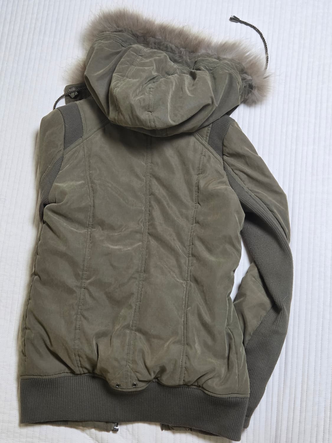 빈티지 카키 퍼 후드 자켓 상품이미지3