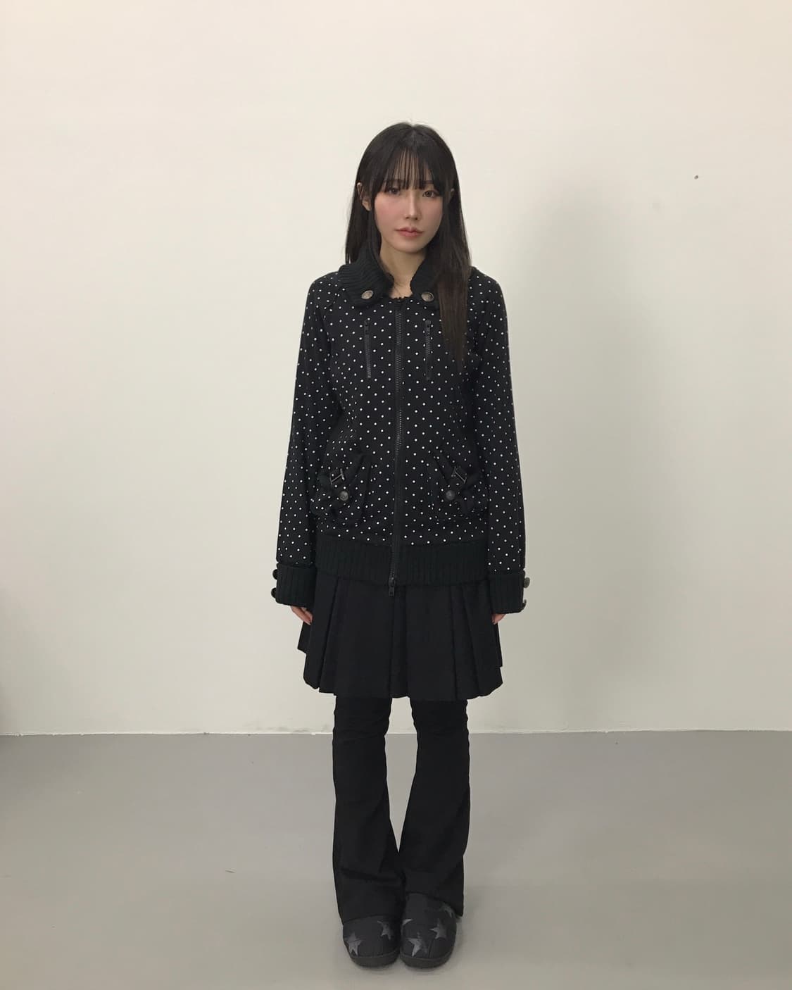 Jpn 'ryuryu' Y2k Gyaru Dotted Zip Up 상품이미지1