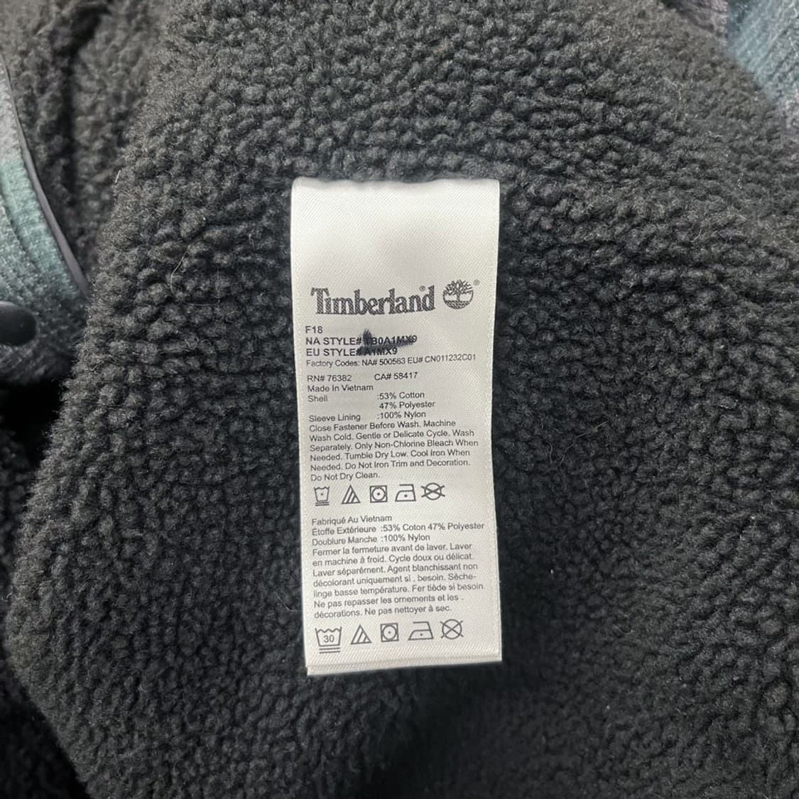 팀버랜드 체크 플란넬 워크 셔츠 누빔 안감 라이닝 N423 상품이미지7