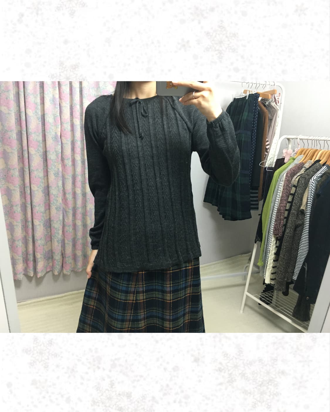 다크 그레이 긴소매 니트 상품이미지2