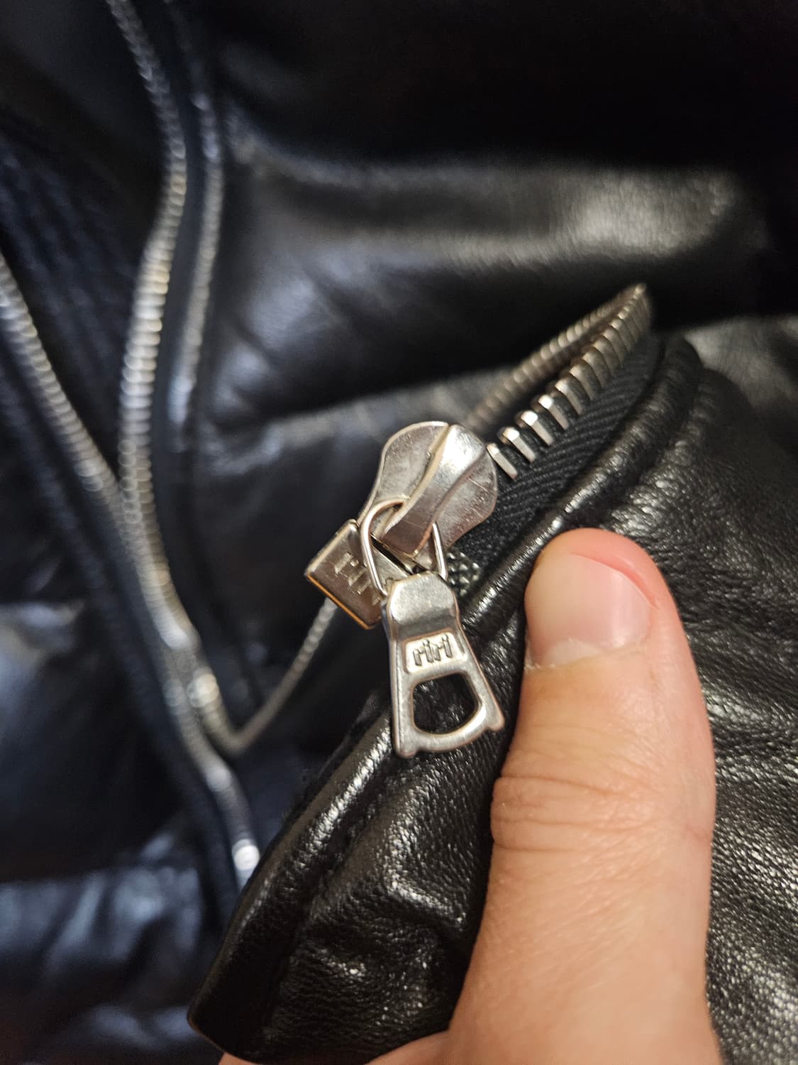 95 M) 디아프바인 사슴가죽 디어스킨 덕다운 패딩 상품이미지4