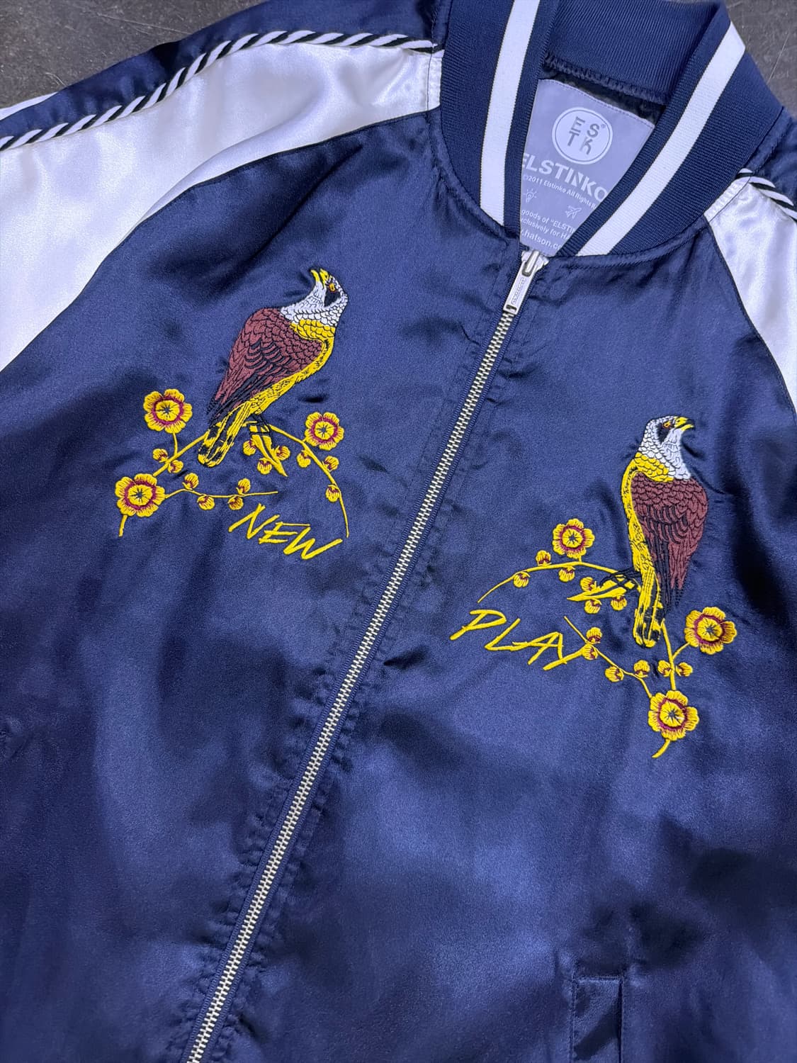 엘스팅코 이글스 플라워 자수 스카쟌 봄버자켓 져지 M 상품이미지3