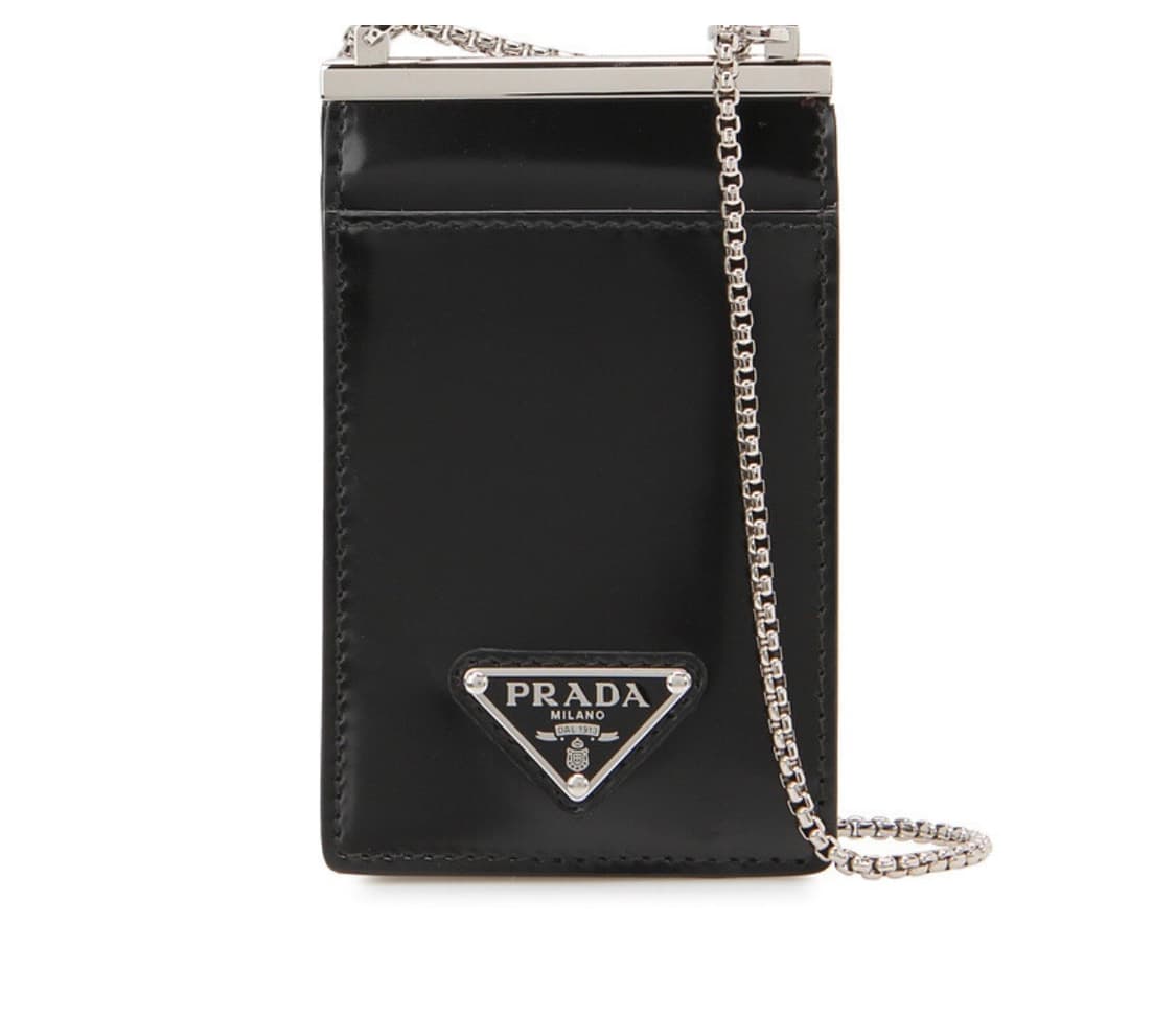Prada 브러시드 미니체인 카드지갑 상품이미지1